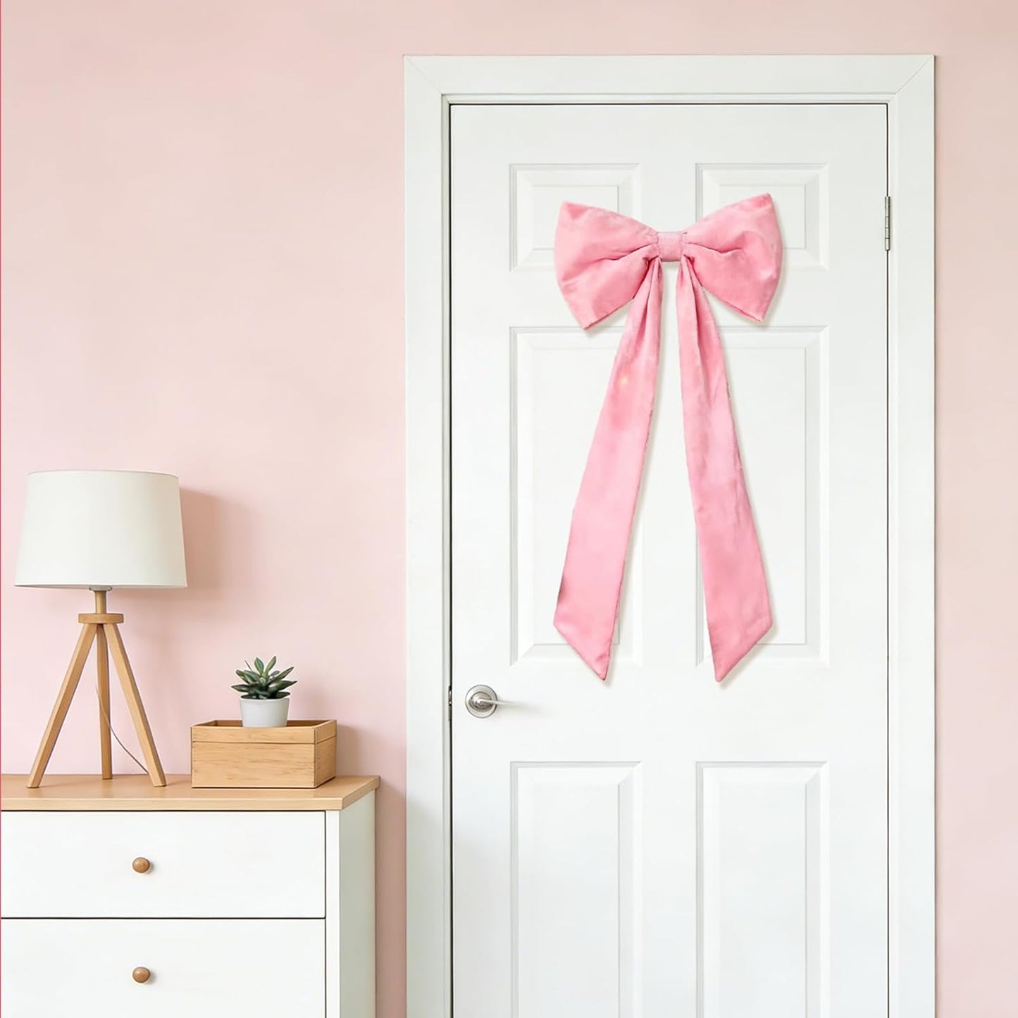 Skiennix Extra Large Pink Velvet Bow - 16x33 Inch Giant Christmas Tree Topper for Festive Decor