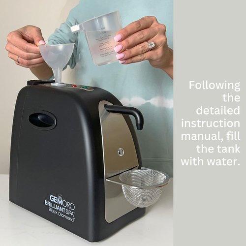 GemOro Jewelry Steam Cleaner - Professional Spa Machine for Rings, Watches & Earrings | Matte Black Finish