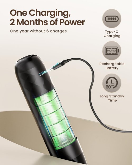 Maestri House Rechargeable Milk Frother - LunaFro Mini Handheld Electric Foam Maker | Detachable Stainless Steel Whisk for Lattes, Matcha, Cappuccino