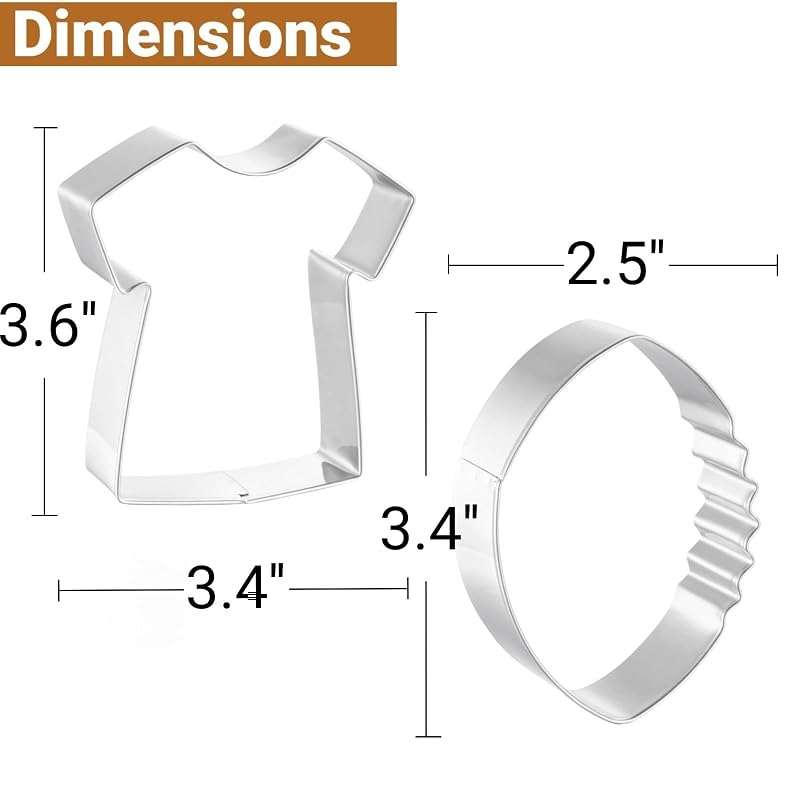 Football Cookie Cutters 2 Pcs Set - with Jersey Variation