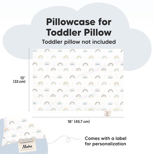 KeaBabies Toddler Pillow - Soft Cotton Baby Cushion with Pillowcase | 13x18 Size for Kids