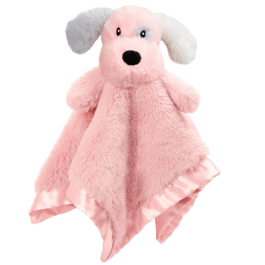 Skiennix Puppy Security Blanket - Soft Plush Lovey for Infants & Toddlers | Pink 16 Inch