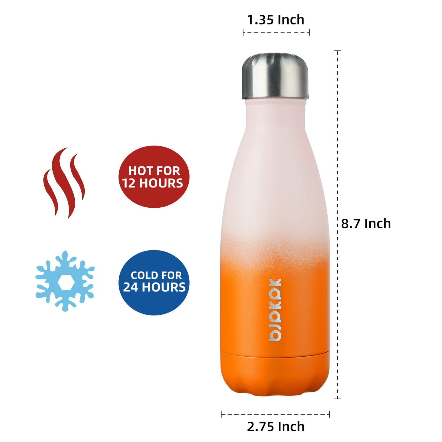 BJPKPK Stainless Steel Insulated Water Bottles Keep Cold And Hot For Travel,Coral