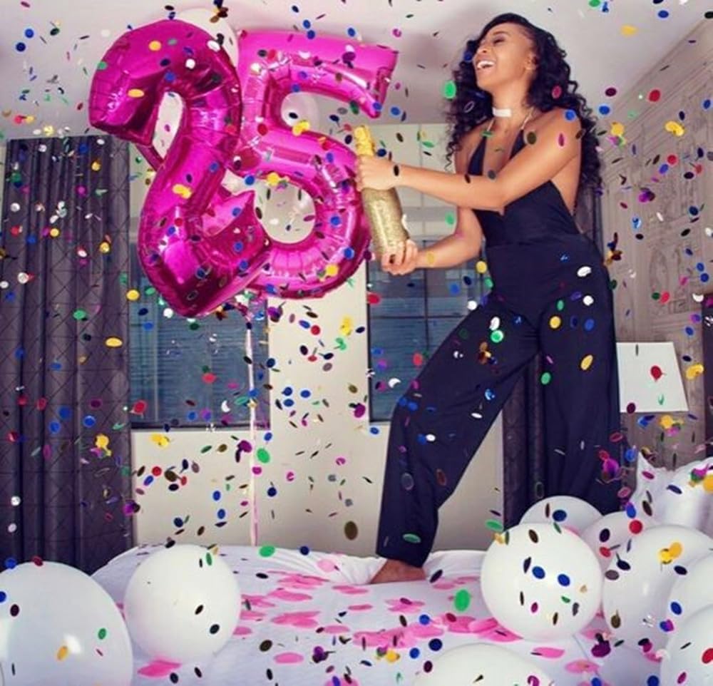 Skiennix 40-Inch Hot Pink Balloon Numbers - Perfect for 5th Birthday & Wedding Photo Shoot Decor