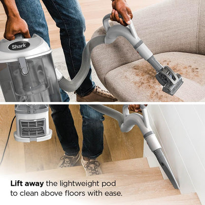 Shark Navigator Lift-Away Upright Vacuum Cleaner - Pet Hair HEPA Filter, Swivel Steering | White/Silver | NV356E