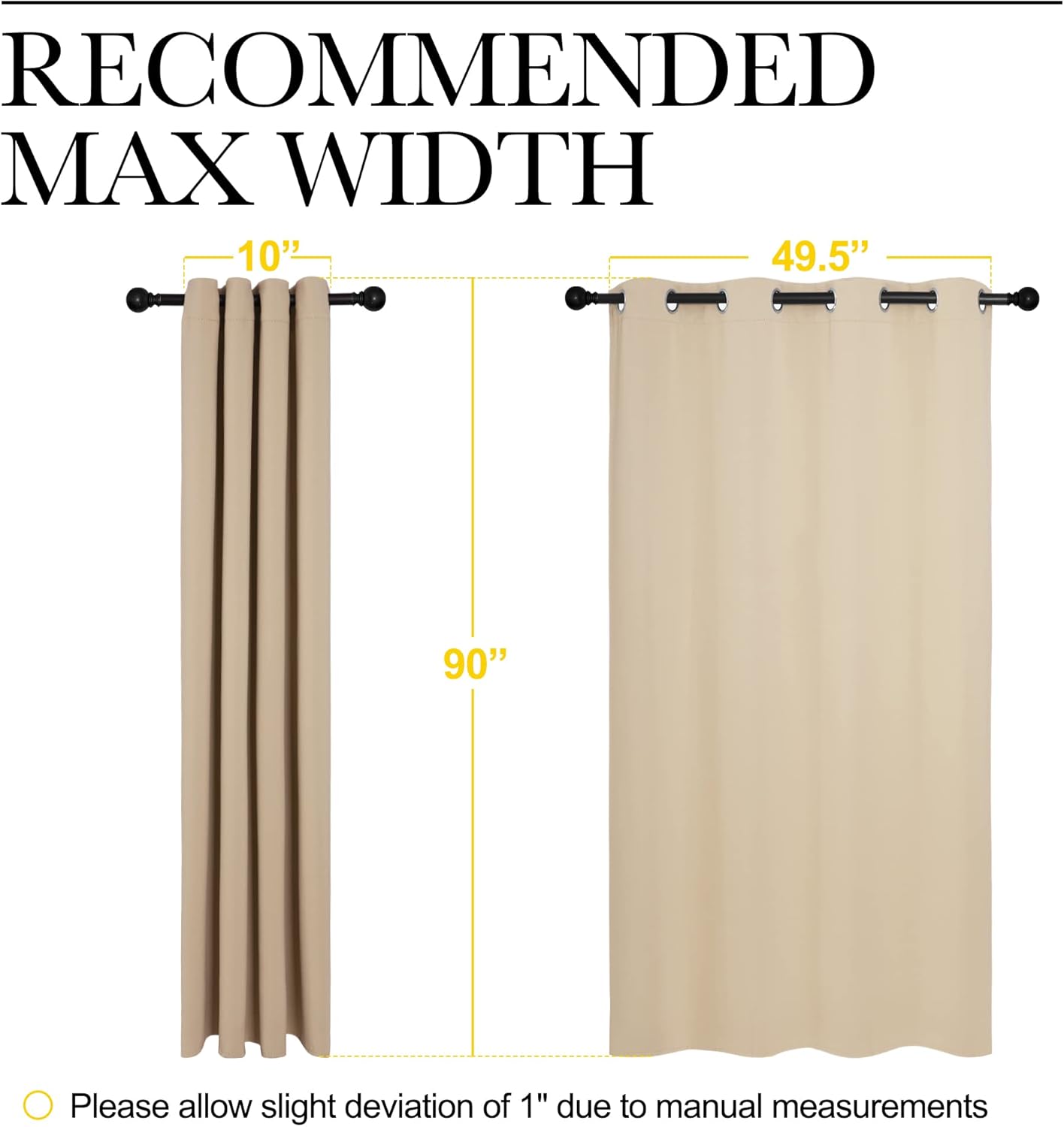 NICETOWN Bedroom Darkening Curtains - Thermal Insulated Grommet Top Drapes for Kids' Room | Biscotti Beige, 55" x 90" (1 Pair)