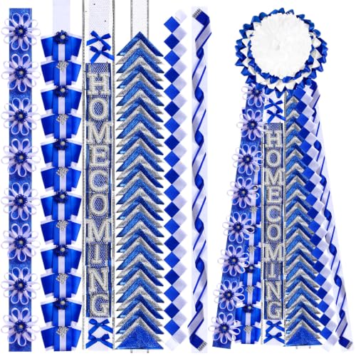 Homecoming Mum Braid Ribbons Set - Blue 30 Inch Craft Accessories