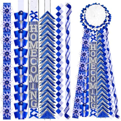 Homecoming Mum Braid Ribbons Set - Blue 30 Inch Craft Accessories