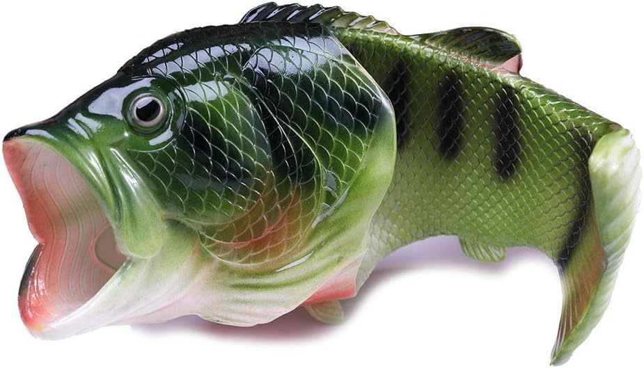 Skiennix Unisex Fish Slippers - Comfortable Bass Sandals for Fun Indoor/Outdoor Wear
