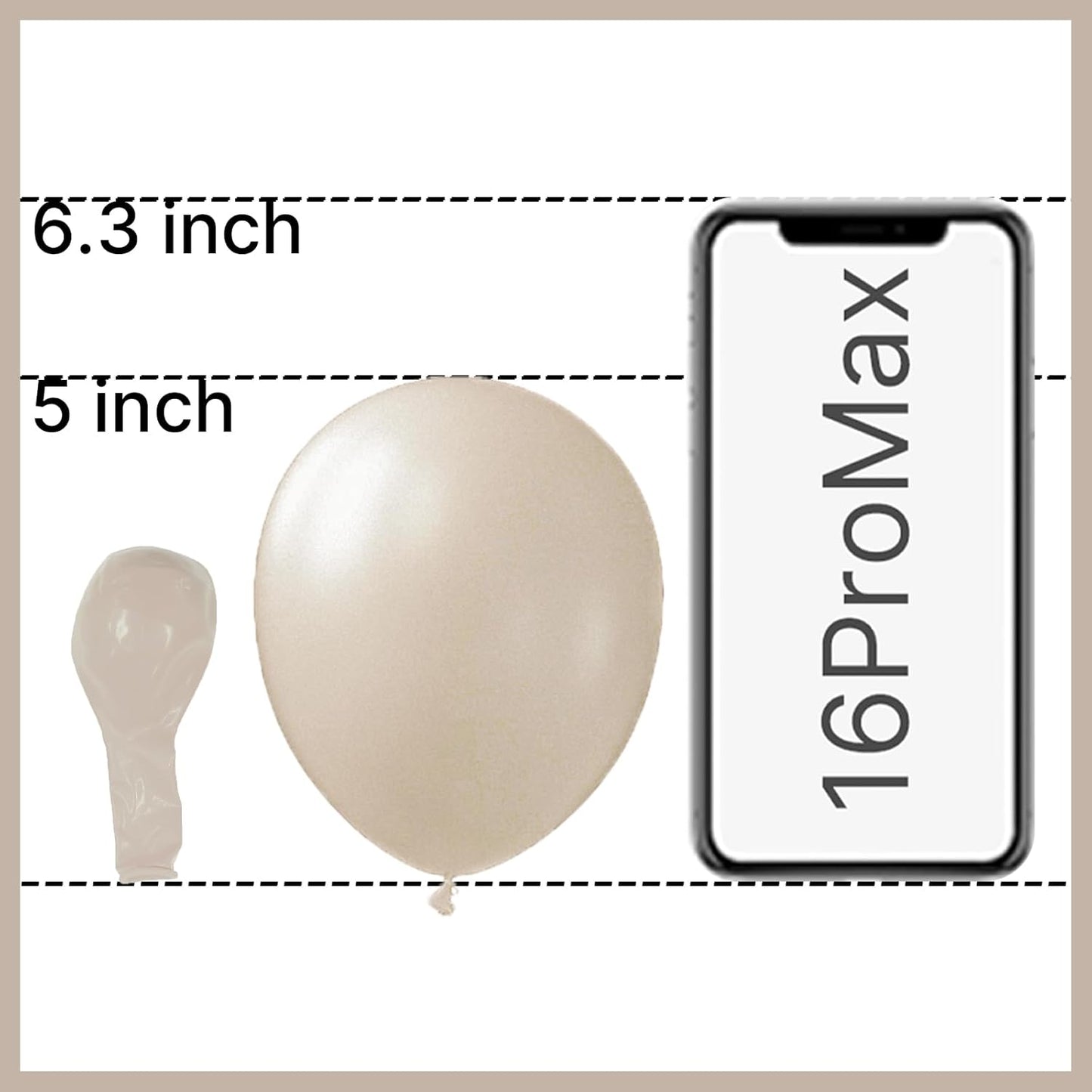 PartyWoo White Sand Balloons - 50 Pcs 5-Inch Mini Beige & Cream Latex Balloons for Weddings & Events
