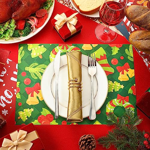 Christmas Disposable Paper Placemats 60 Pcs, 10.24 x 14.57 Inches - Holiday Table Decor