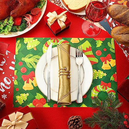 Christmas Disposable Paper Placemats 60 Pcs, 10.24 x 14.57 Inches - Holiday Table Decor