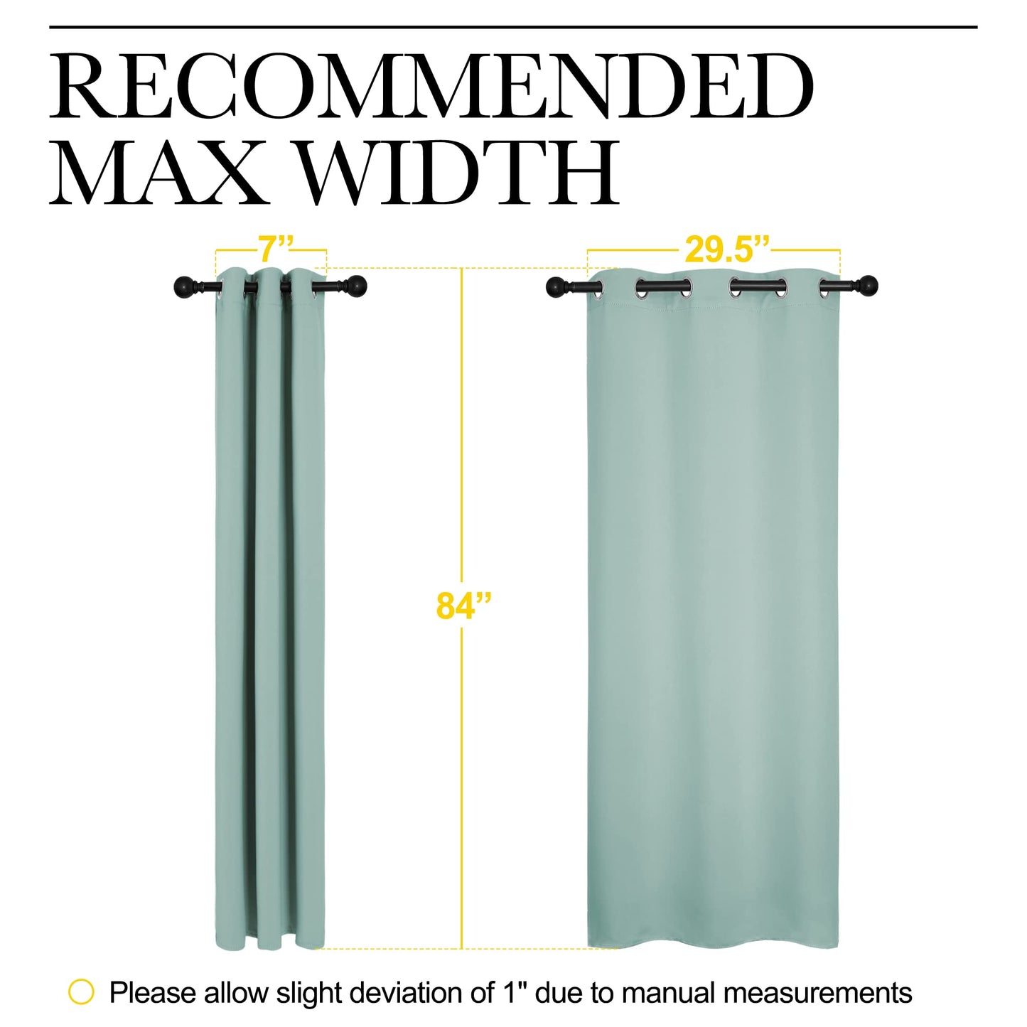 NICETOWN Window Curtain Panels, Thermal Curtains Insulated Solid Grommet Blackout Draperies/Drapes for Loft Window (Aqua, One Pair, 34 by 84-inch)