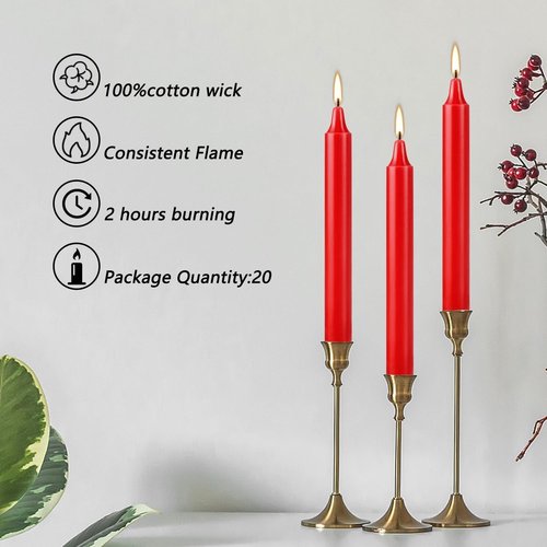 Howemon Red Candles - Set of 40 Unscented 4" Spell & Chime Mini Taper Candles for Rituals & Decor