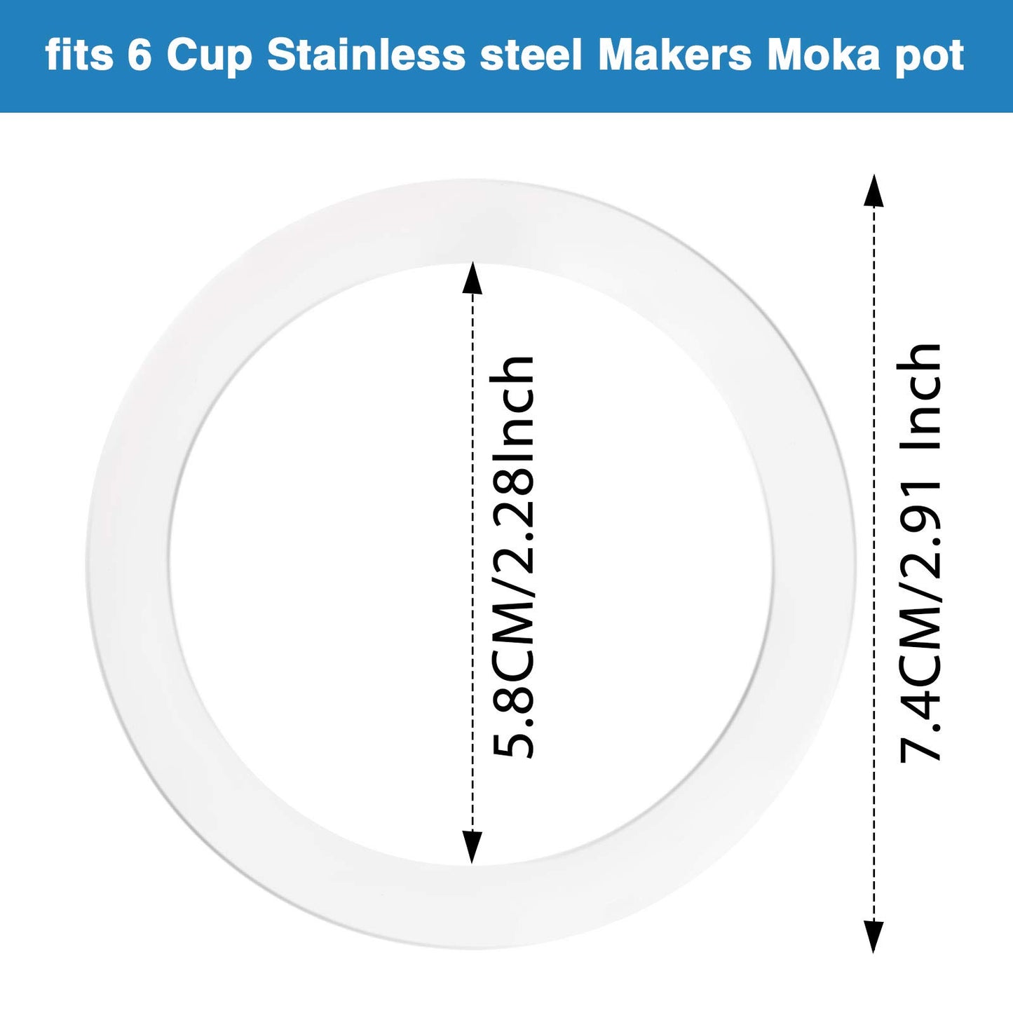 Moka Express Replacement Funnel Kits, 3 Packs Replacement Gasket Seals, 1 Stainless Steel Replacement Funnel with 1 Pack Stainless Filter Replacement (6-Cup)