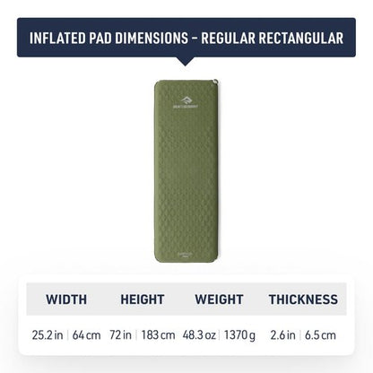 Sea to Summit Camp Plus Self-Inflating Foam Sleeping Mat for Camping - Rectangular - Regular (72 x 25.2 x 2.6 inches)