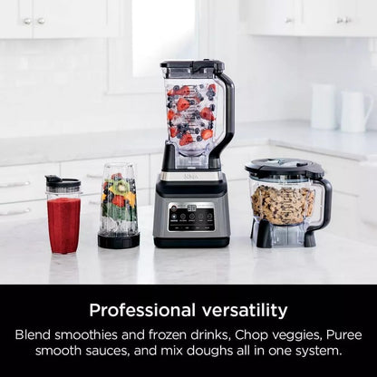 Ninja R-BN803TGT Professional Plus Kitchen Blender System & 8-Cup Food Processor - Black, Auto-iQ