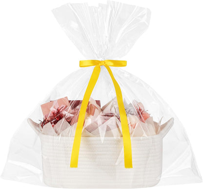 OIASKET Woven Storage Basket - Perfect Gift Organizer with Handles | Includes Gift Bag & Tissue Paper, 13.6" x 10" x 5.9”