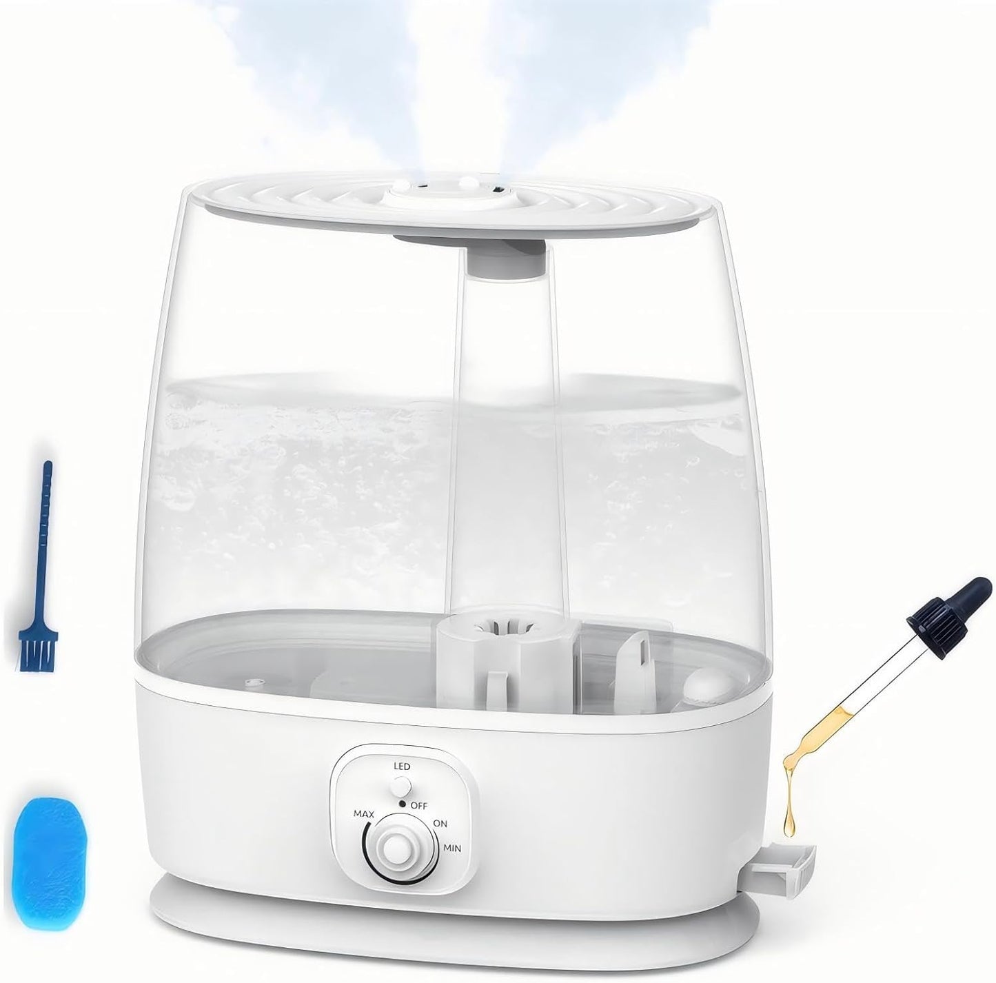 Novaspark 6L Humidifier - Ultrasonic Cool Mist for Large Rooms Up to 500 Sq Ft | Whisper Quiet, Auto Shut-Off, Night Light