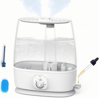 Novaspark 6L Humidifier - Ultrasonic Cool Mist for Large Rooms Up to 500 Sq Ft | Whisper Quiet, Auto Shut-Off, Night Light