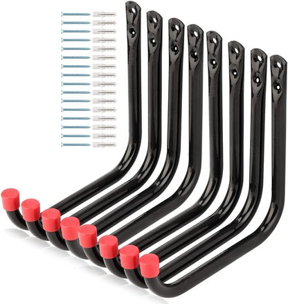 Heavy Duty Garage Storage Hooks by [Brand Name] - 8 Pack Wall Hangers for Tools, Bikes & More | 6.7 x 6.7 x 0.5 Inches
