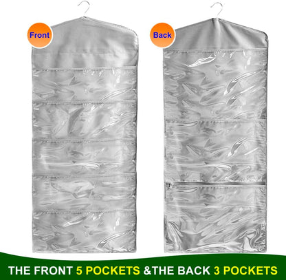ProPik Gift Bag Storage Organizer - Double-Sided with Multiple Pockets | 38 x 16 Inch PVC (Gray)