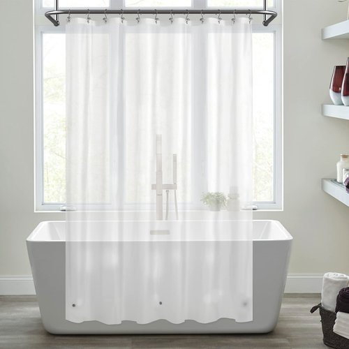Mrs Awesome Extra Long Shower Curtain Liner with 3 Magnets, Long Frosted PEVA Plastic Shower Curtain for Bathroom Lightweight & Waterproof, 72 x 84, Frost