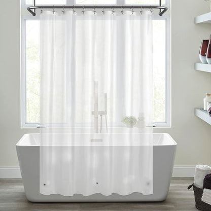 Mrs Awesome Extra Long Shower Curtain Liner with 3 Magnets, Long Frosted PEVA Plastic Shower Curtain for Bathroom Lightweight & Waterproof, 72 x 84, Frost