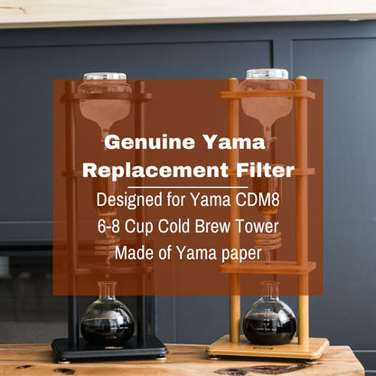 Yama Cold Brew Tower Paper Filters for 6-8 Yama Kyoto Style Coffee Brewer - 20 Count - Yama Replacement Filter