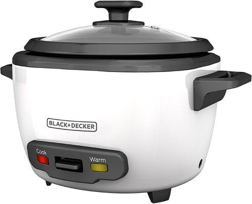 Black+Decker 2-in-1 Rice Cooker & Food Steamer - 16 Cup Capacity, White | Perfect for Easy Meal Prep