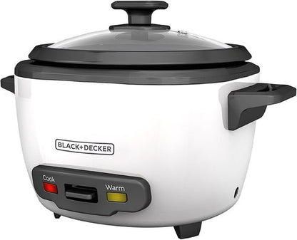 Black+Decker 2-in-1 Rice Cooker & Food Steamer - 16 Cup Capacity, White | Perfect for Easy Meal Prep