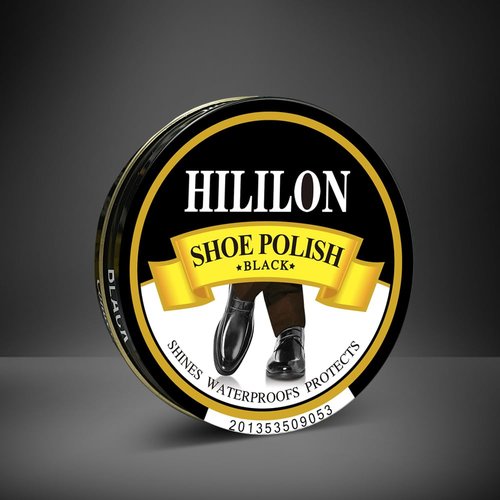 HILILON Black Shoe Polish Paste for Leather Shoes & Boots, Premium High-Gloss Shine, UV Protection, Includes Wool Cloth, 1.75oz (50ml)