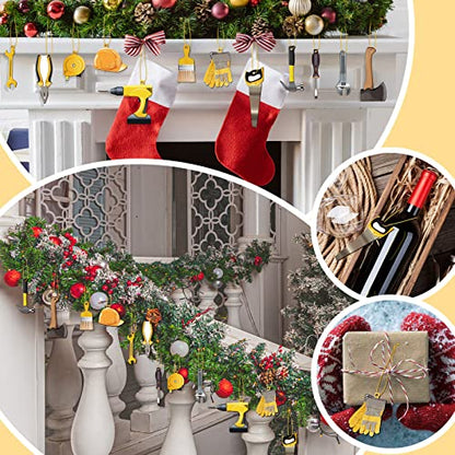 60Pcs Construction Tool Christmas Ornaments Set for Holiday Decor