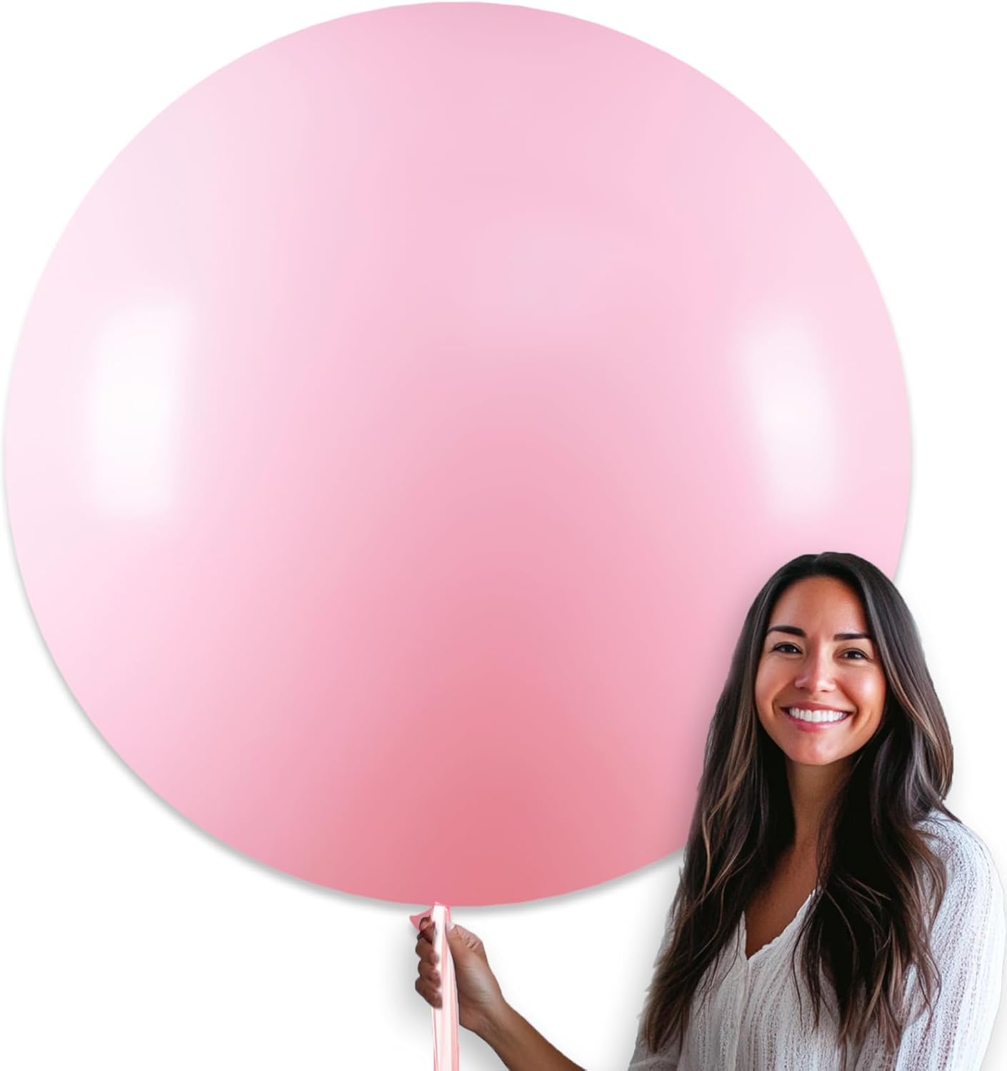 PartyWoo 36-Inch Baby Pink Balloons - Pastel Latex Helium Balloons for Baby Showers & Celebrations