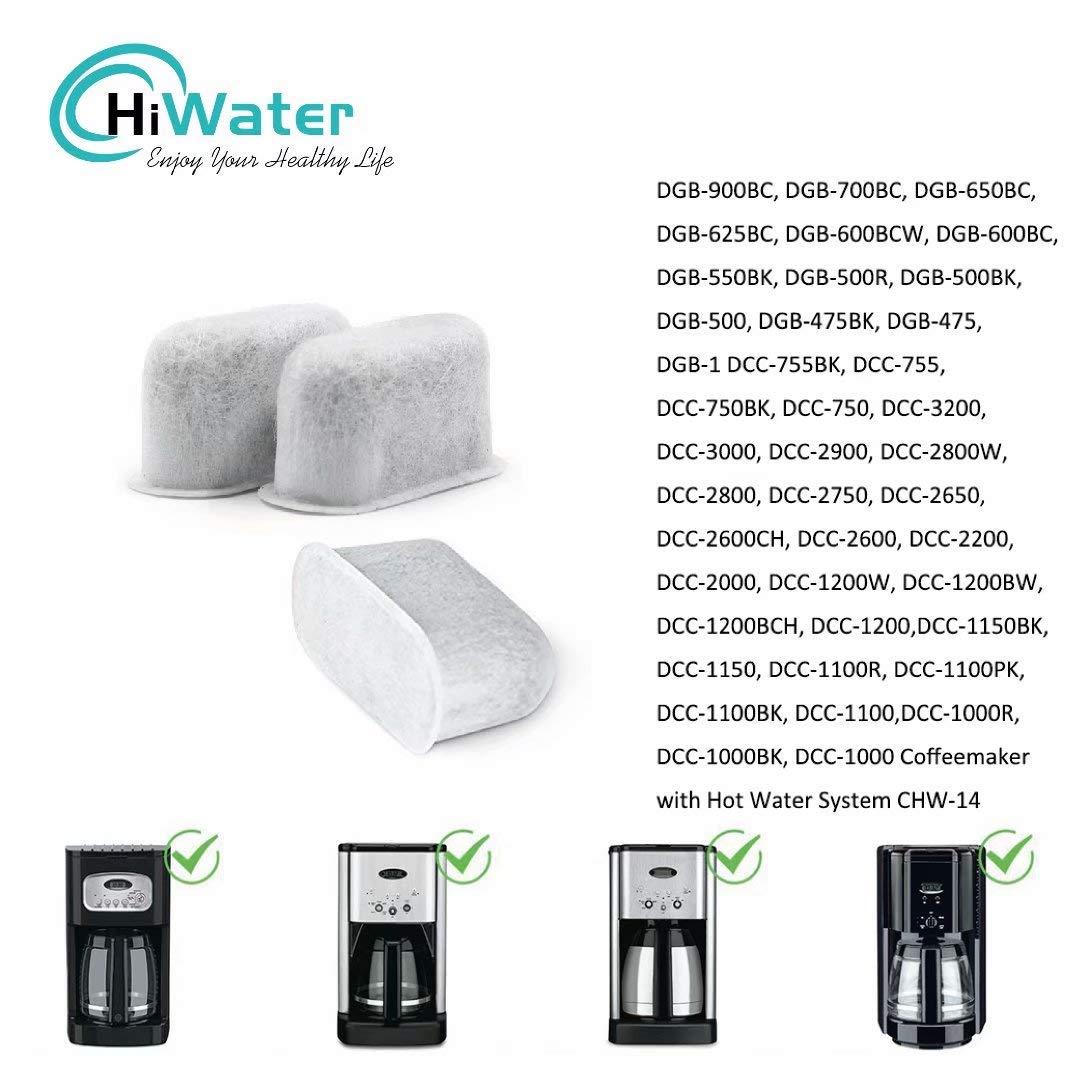 24 pack Charcoal Filters Compatible with Cuisinart Coffee Maker Filter Replacement for all Cuisinart Coffee Water Filter - Hiwater