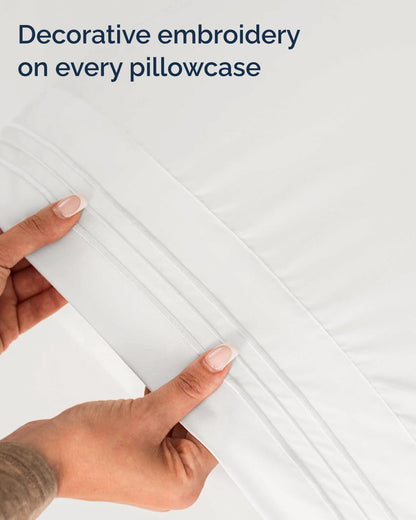 Skiennix Full XL Bed Sheet Set - Soft & Breathable 4-Piece Luxury Bedding - Deep Pockets, Antique White