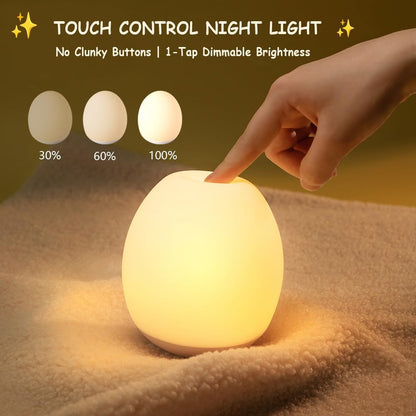 Skiennix Egg Night Light - 7 Color Changing Portable Lamp with 30-Minute Timer | Custom Hand-Painted Design for Kids' Nursery