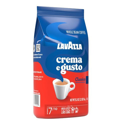 Lavazza Crema e Gusto Whole Bean Coffee - Medium Roast Arabica & Robusta Blend, 2.2 lb Bag