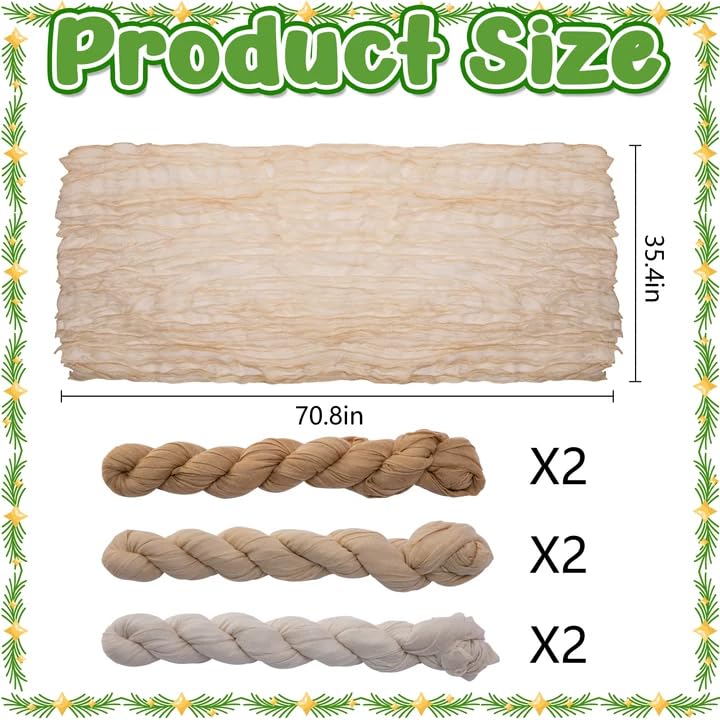 6 Pcs Nativity Scene Rustic Table Runner Xmas Decor - Desert Design