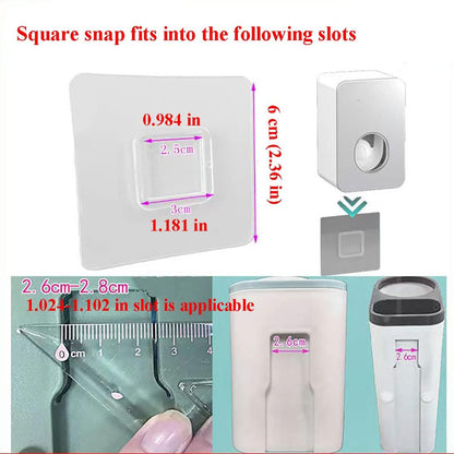 Skiennix 12 PCS Wall Mounted Sticky Pads - Nail-Free Adhesive Hooks for Kitchen & Bathroom | Square Design