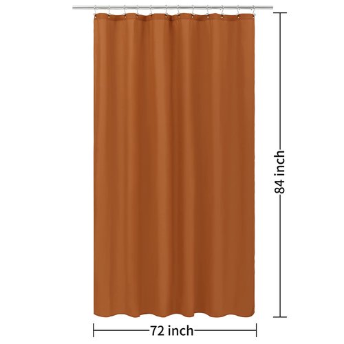 ALYVIA SPRING Extra Long Fabric Shower Curtain Liner Waterproof - 72" x 84", Soft & Lightweight XL Shower Curtain with 3 Magnets, Machine Washable - 72x84, Burnt Orange
