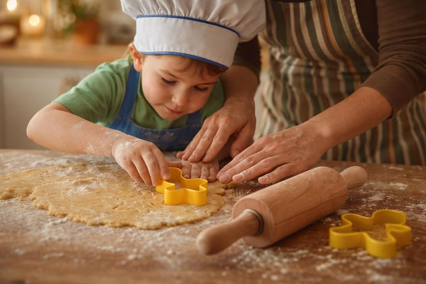 Skiennix 9-Inch Wooden Rolling Pin for Kids - Ideal for Baking, Play Dough, and Arts & Crafts