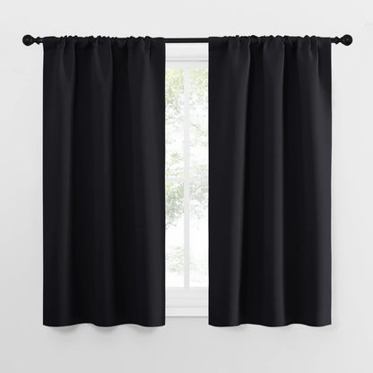 NICETOWN Black Out Curtain Panels for Kitchen - Energy Smart Decoration Thermal Insulating Blackout Drapes/Draperies for Small Window (2 Panels, 29 inches Wide by 50 inches Long)