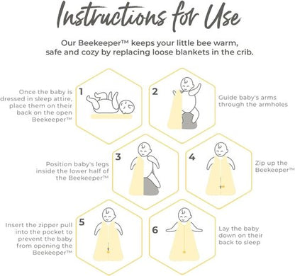 Burt's Bees Baby Wearable Blanket - Organic Cotton Unisex Beekeeper | Lightweight 0.5 TOG & Medium 1.5 TOG