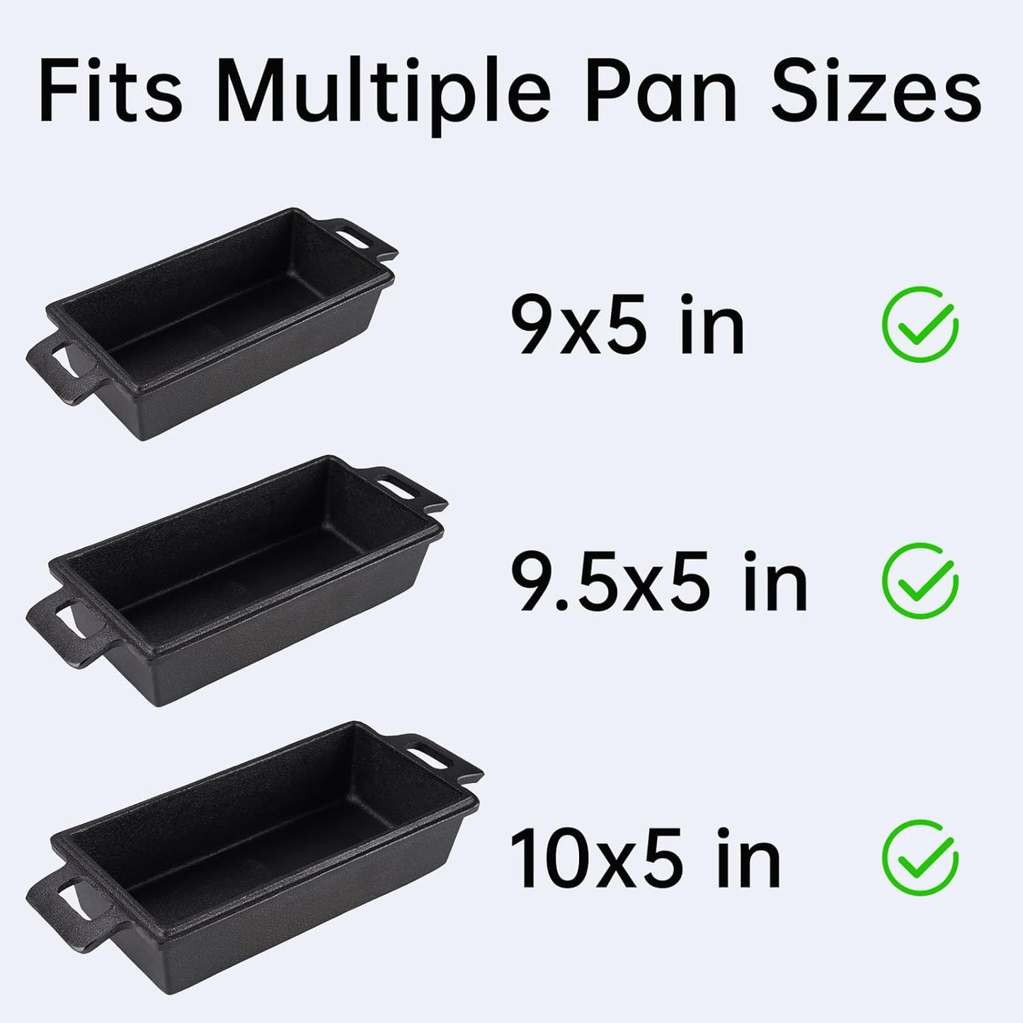 NiHome Silicone Bread Loaf Pan Liners - Reusable Nonstick Design for 9x5, 9.5x5, & 10x5 Inch Pans | Easy to Clean