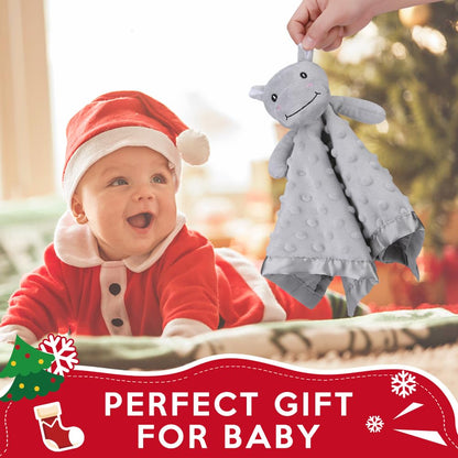 Pro Goleem Hippo Lovey - Soft Security Blanket & Snuggle Toy for Babies | 16 Inch, Perfect Baby Gift