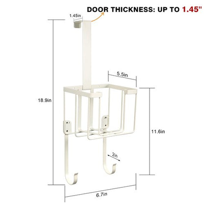 ORLESS Over The Door/Wall Mount Ironing Board Hanger, Laundry Room Iron and Ironing Caddy Board Storage Holder White