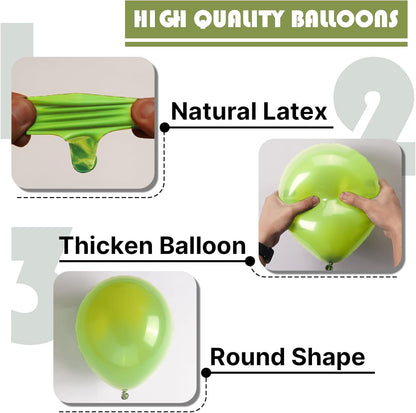 PartyWoo Lime Green Balloons - 100pcs 5-Inch Latex Helium Balloons for Graduation & Birthday Decor