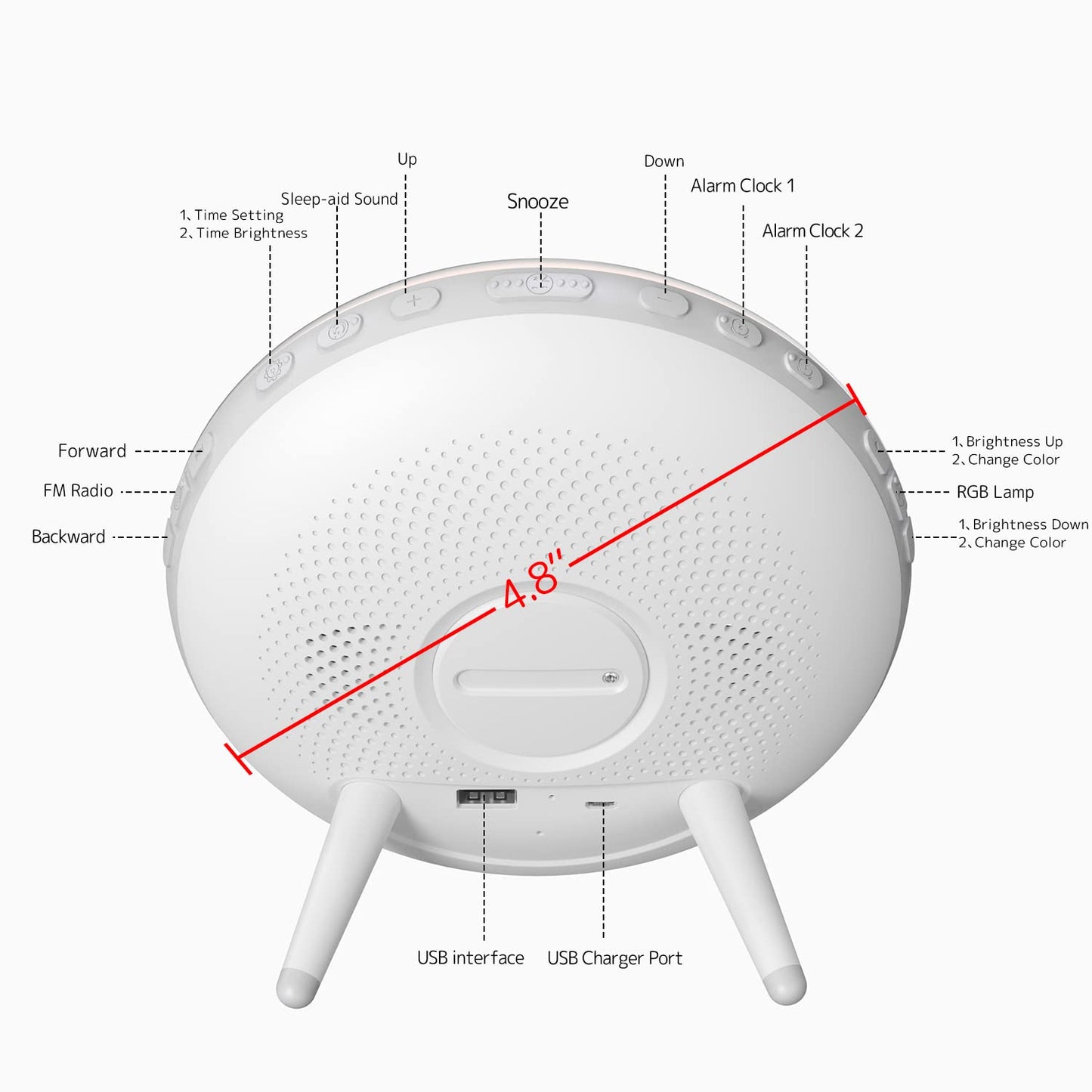 Smart Sunrise Alarm Clock, Wake Up Light Alarm Clocks for Bedrooms, Teens Heavy Sleepers Kids,Sleep Aid with FM Radio, Sunrise/Sunset Simulation, 4 Alarm Clock, 7 Alarm Sounds, APP Remote Control