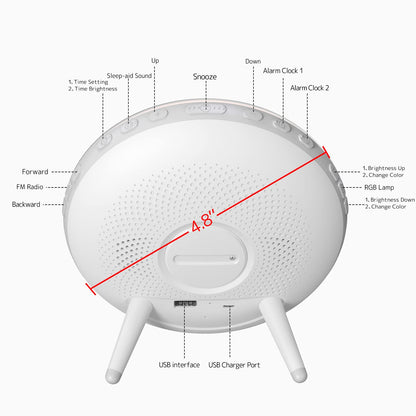 Smart Sunrise Alarm Clock, Wake Up Light Alarm Clocks for Bedrooms, Teens Heavy Sleepers Kids,Sleep Aid with FM Radio, Sunrise/Sunset Simulation, 4 Alarm Clock, 7 Alarm Sounds, APP Remote Control
